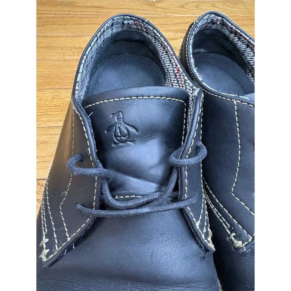 Original Penguin Shoes Mens 10 Black Waylon Lace Up Derby Oxford Munsingwear